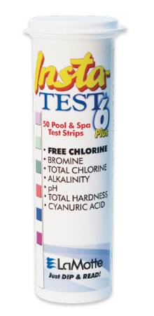 Insta-Test 6+ pool and spa water test strips for chlorine pH alkalinity and hardness testing