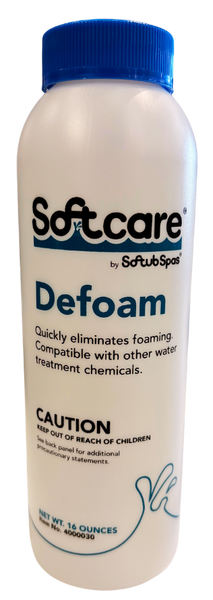 Softcare Defoam 16 oz hot tub and spa foam remover for eliminating water foam