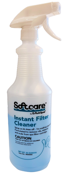 Softcare Instant Filter Cleaner 32 oz spray for spa and hot tub filter cleaning