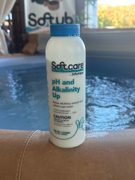 Softcare pH and alkalinity increaser for spa and hot tub water balancing