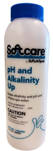 Softcare pH and alkalinity increaser for spa and hot tub water balancing