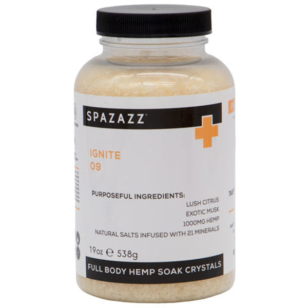 Spazazz hemp aromatherapy spa crystals for hot tubs spas and baths ignite