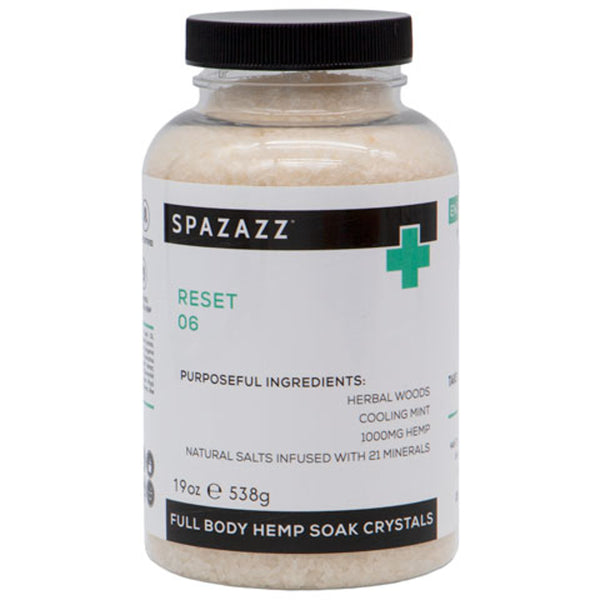 Spazazz hemp aromatherapy spa crystals for hot tubs spas and baths reset