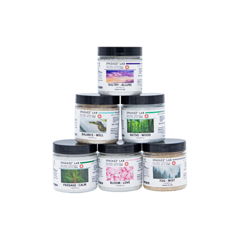 Spazazz LAB CBD aromatherapy crystal sample pack for spas hot tubs and baths