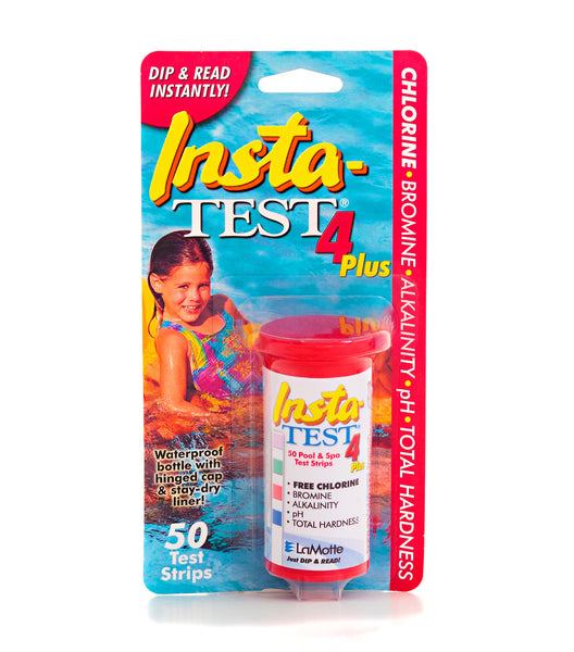 Insta-Test 4 pool and spa test strips for chlorine bromine pH and alkalinity testing